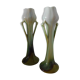 Art Deco ceramic fireplace trim, tulip-shaped vase