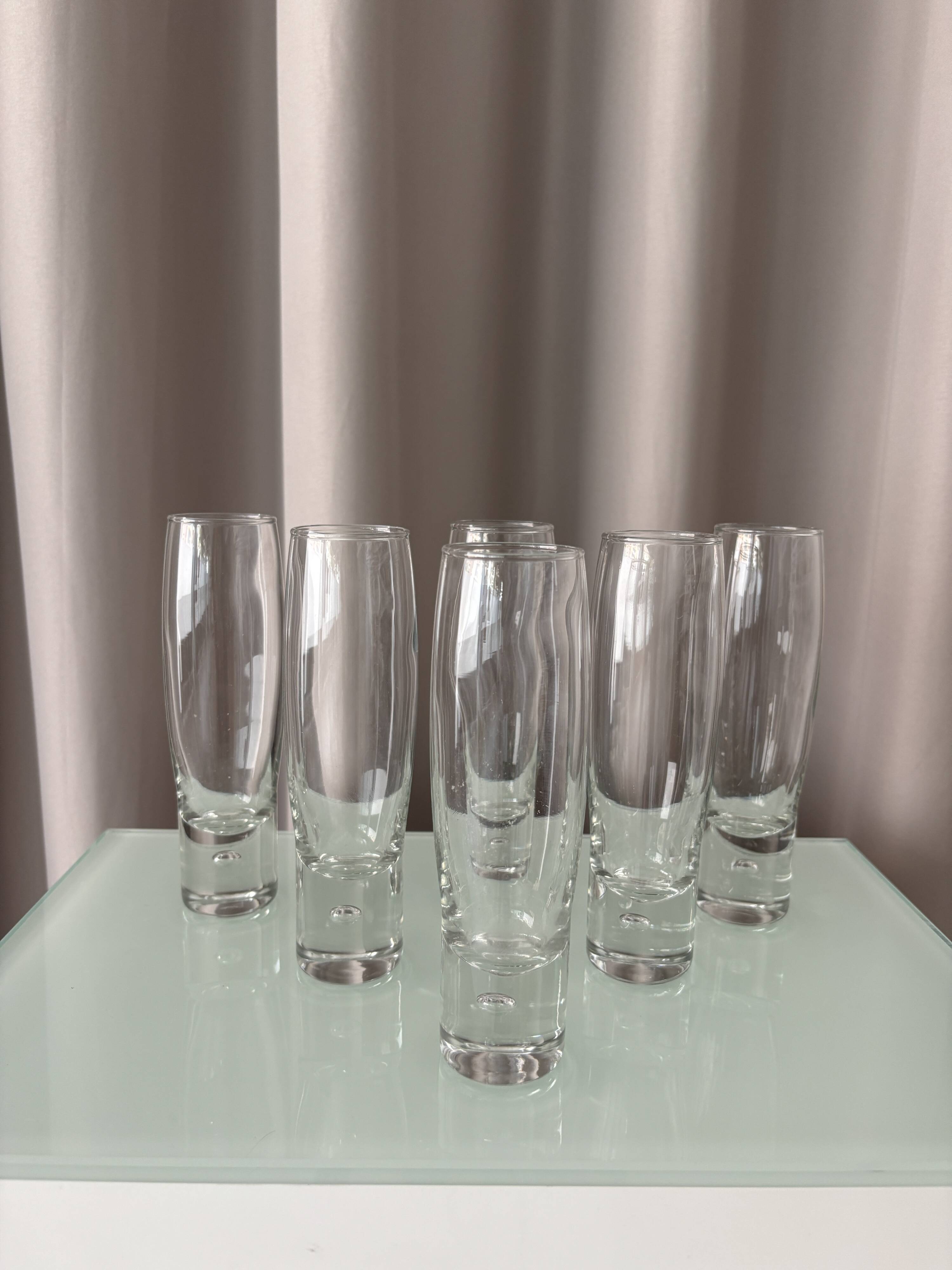 Set of 6 Vintage Durobor Bubble Champagne Flutes | Belgian Design