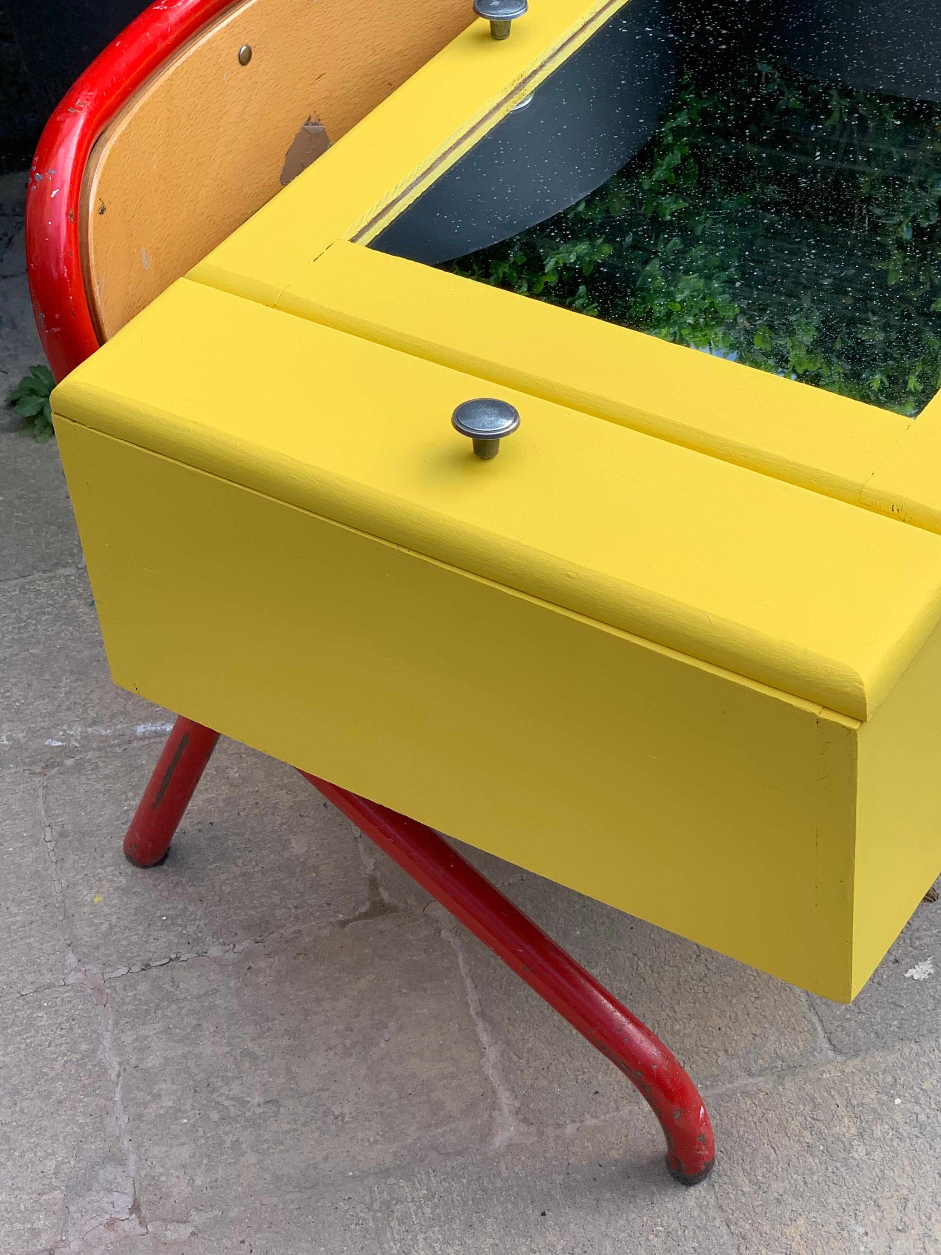 Powdered yellow medicine cabinet