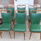 Série 6 chaises simili cuir vert 1950