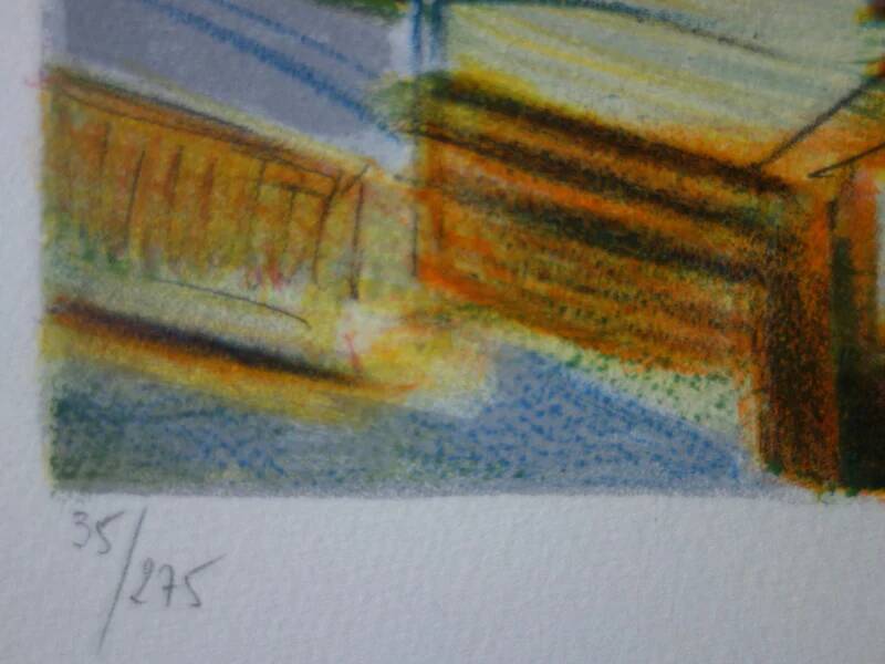 Nancy DELOUIS: The Flower Market, original signed lithograph