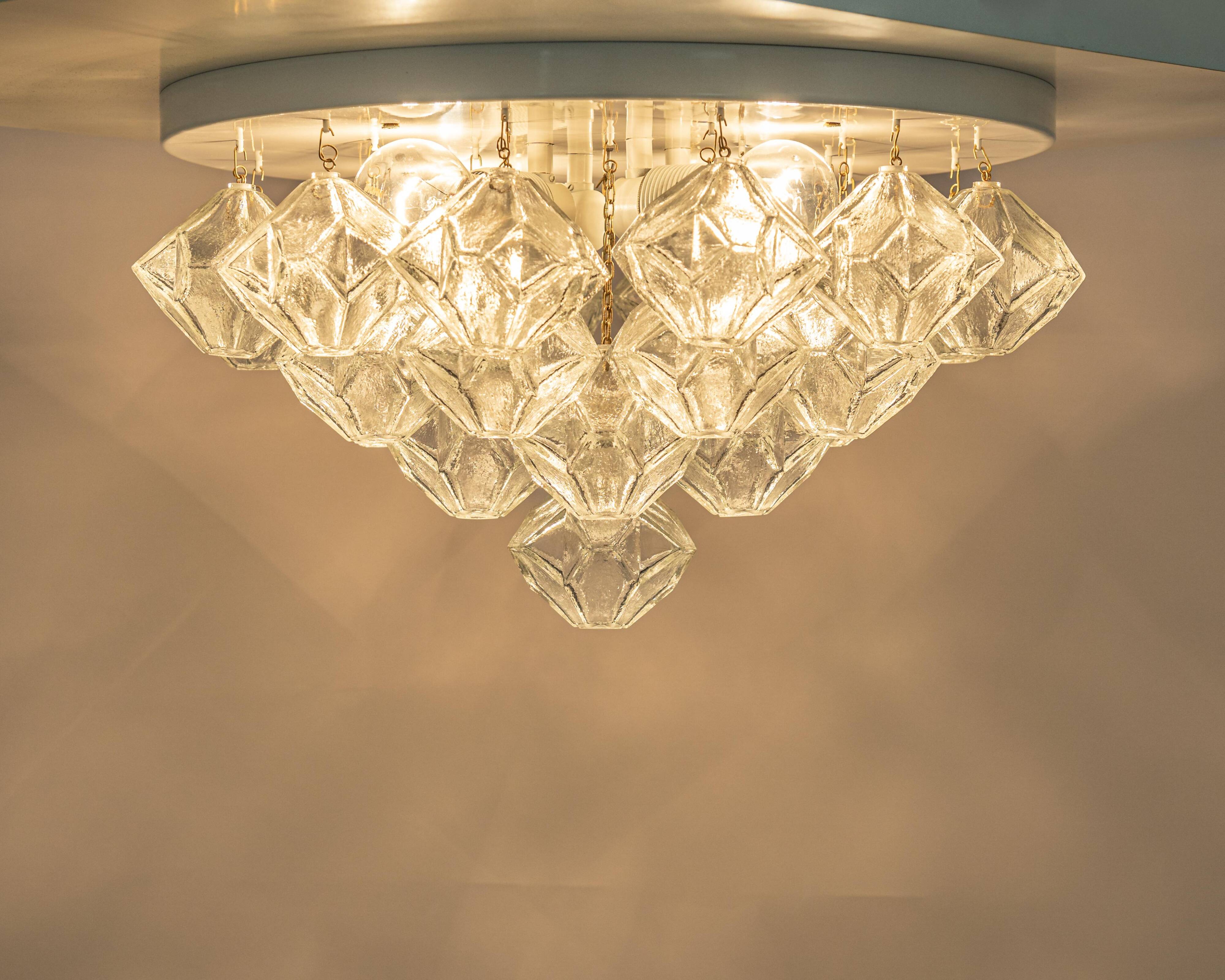 Plafonnier en verre pagode par Kalmar, Autriche, années 1960