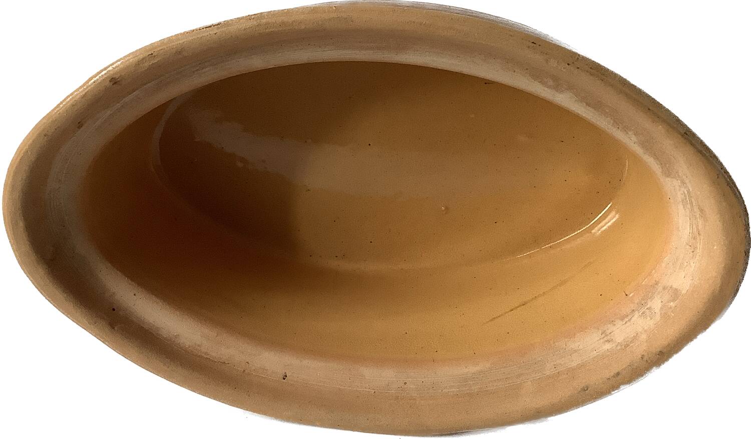 Small beige & brown terracotta terrine