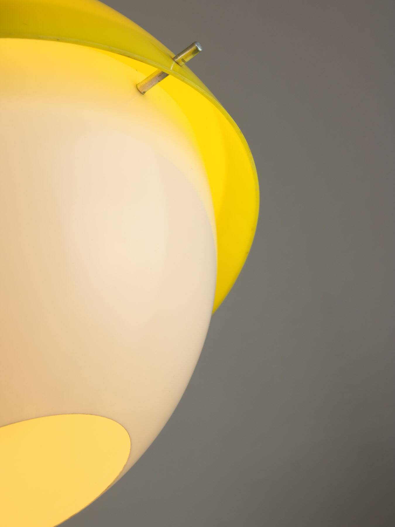 Space-age Yellow Plexiglas Pendant Lamp, 70s