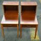 Set of 2 Scandinavian teak bedside tables with double tops, 1965