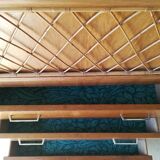 Vintage secretary furniture with rattan