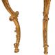 Console with a gilded wooden mirror.