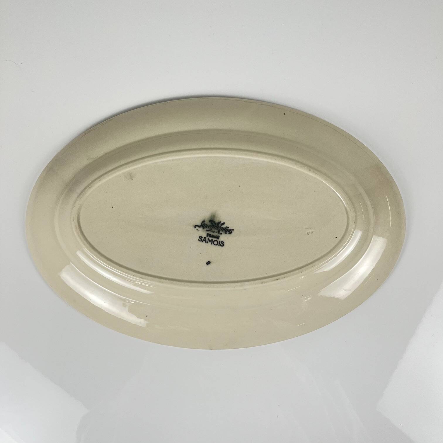 Grand plat ovale Sarreguemines "Samois", début XXe