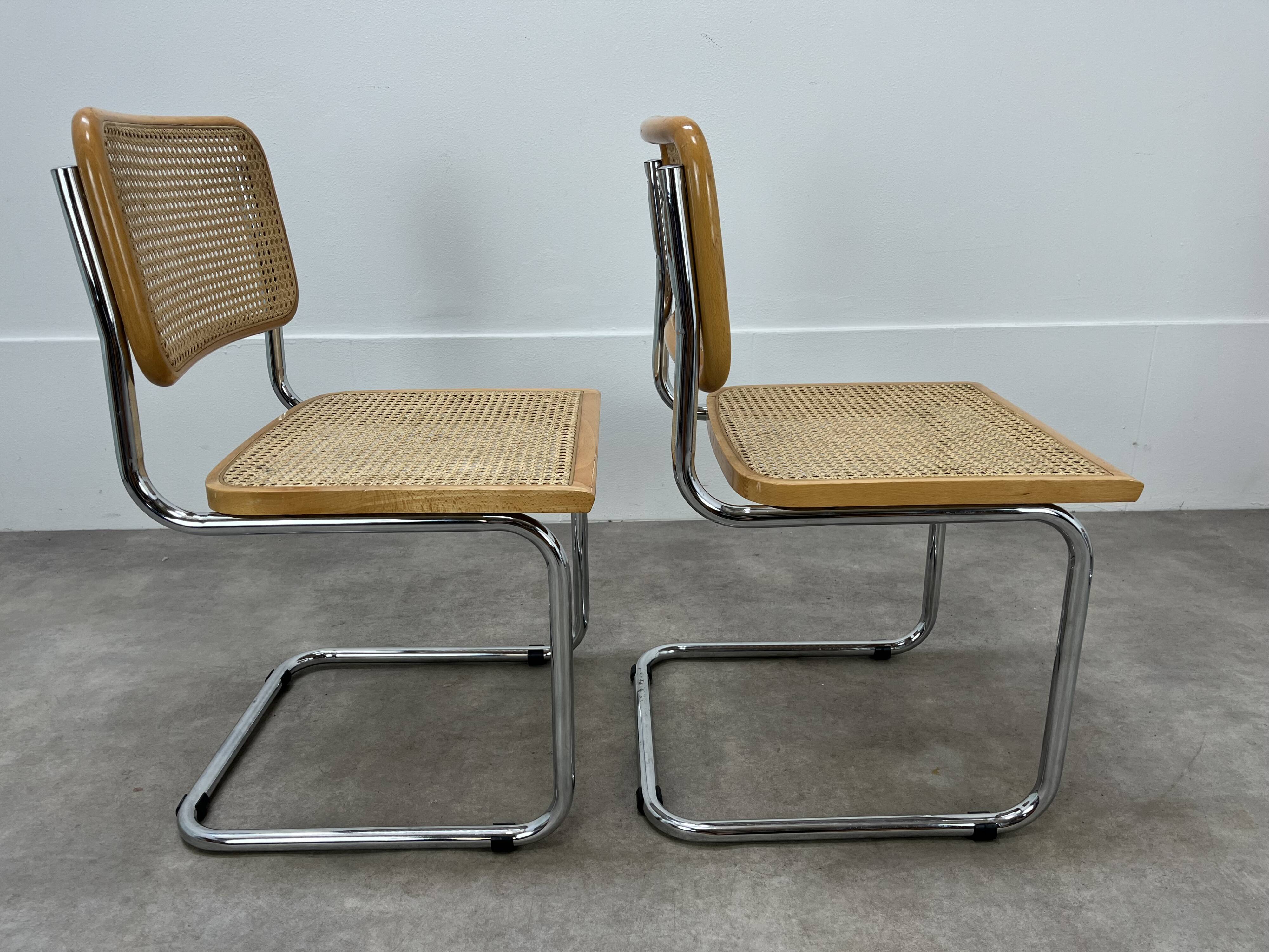 2 Cesca B32 chairs by Marcel Breuer