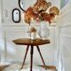 turned wooden side table