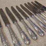 12 silver-plated dessert knives by Christofle Villeroy LXIV