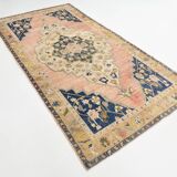 5x9 Peach Red Dark Blue Persian Area Rug, 153x290Cm SK 18900