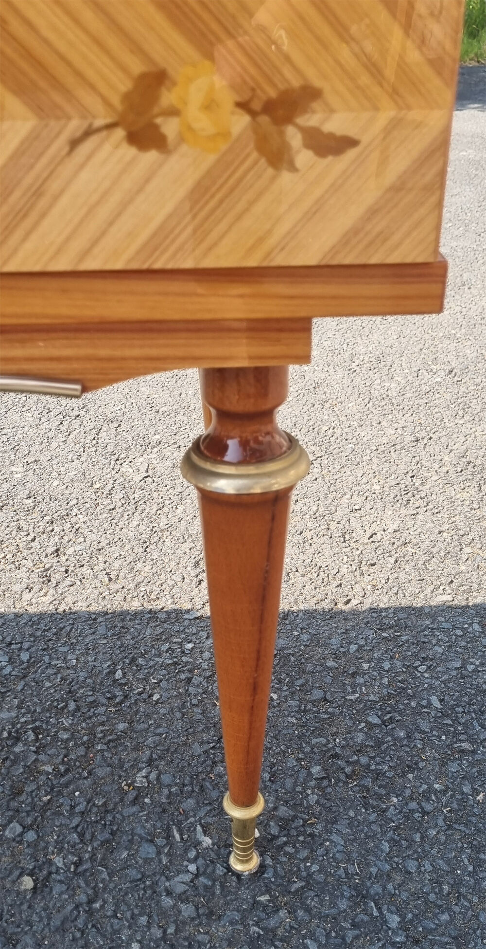 Paire de tables de nuit, vintage, années 50 / 60, marqueterie
