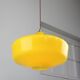 Mid-Century Italian Brass and Yellow Glass Pendant Lamp