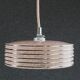 Old pendant light in pink clichy glass with silver threads, delivered with chrome socket
