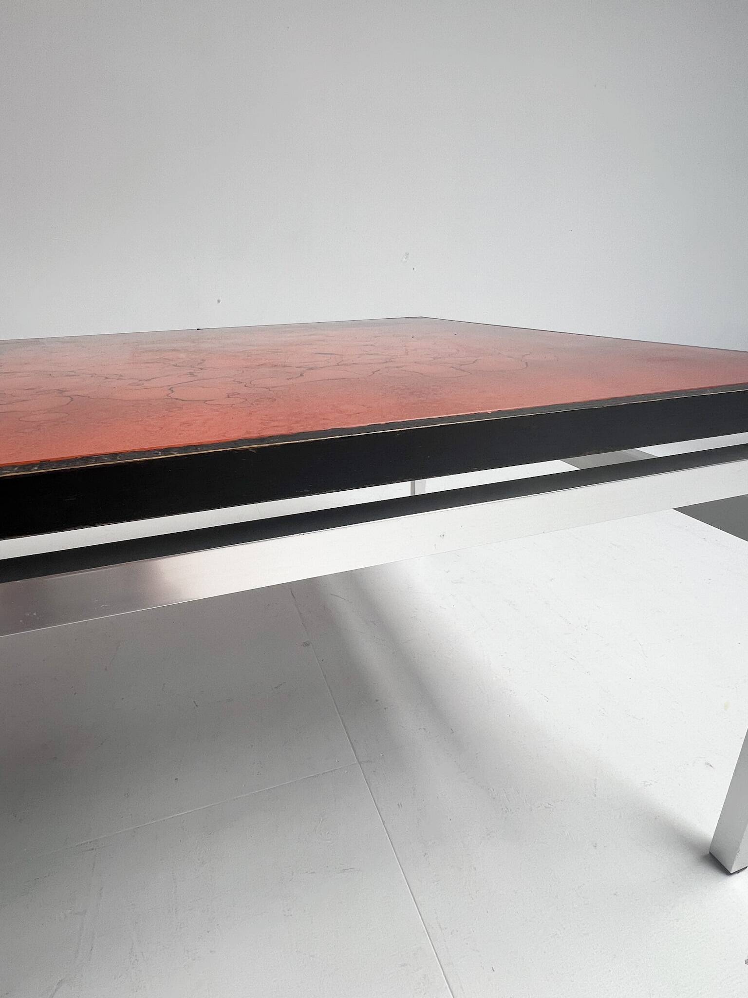 Glass coffee table by Jean René Talopp, 1970s