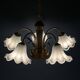 Vintage Murano glass chandelier and wood, Italy, 1970s