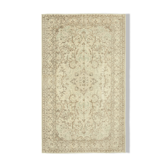 Hand-Knotted Vintage Turkish Beige Rug 170 cm x 280 cm - 38947