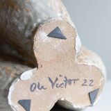 Large stoneware floor vase in ceramic by Danish artist Ole Victor, 2022.