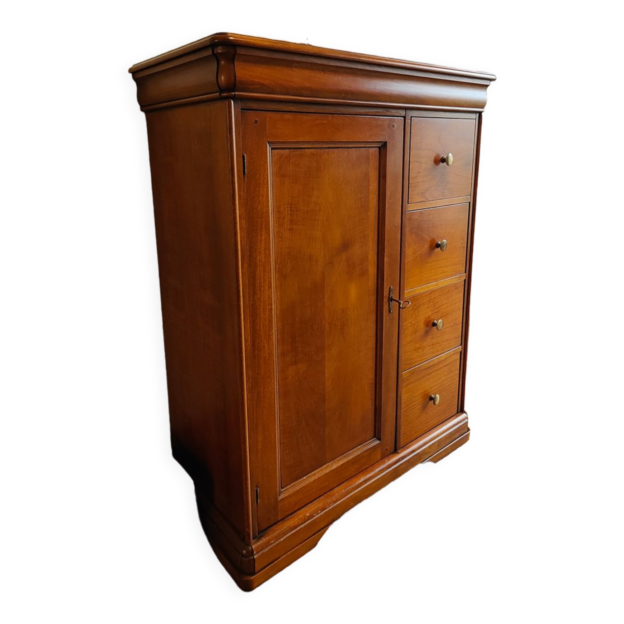 Cherry wood entrance cabinet doors and drawers