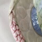 Saucière en barbotine fleurie Faianças Germano Portugal avec cuillère