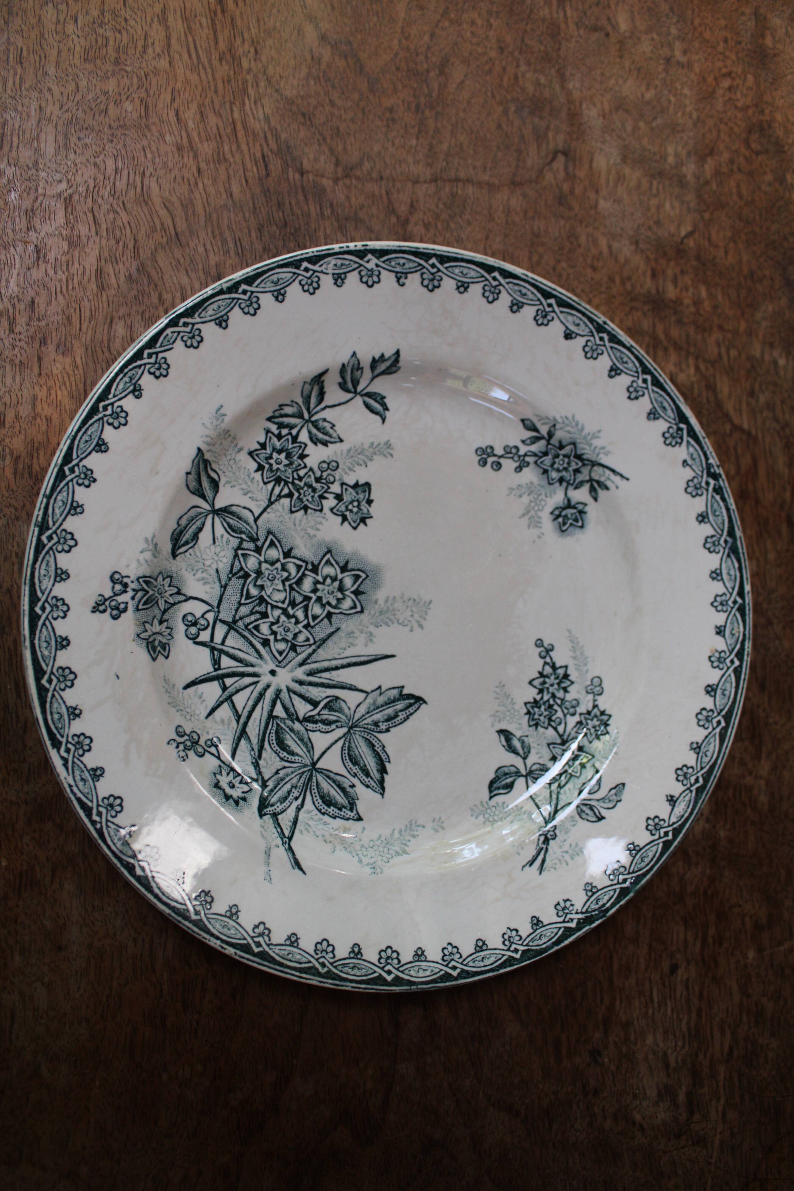 Set of 7 flat plates Sté Amandinoise St Amand, model Margot