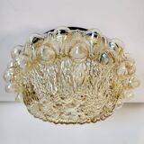 Baguette vintage en glaçure de plafondlamp, bulle reliëf space age, jaren 1970