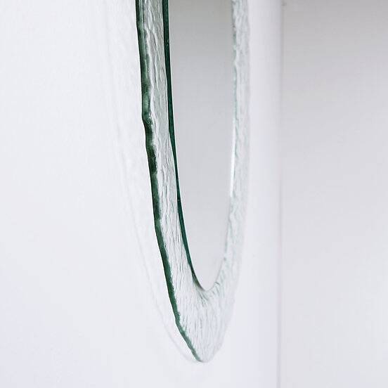 Murano Oval Glass Wall Mirror 1970s