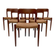 1950s set of 6 vintage Danish teak dining chairs No. 75 by Niels O. Møller