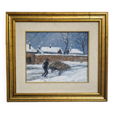 André Poirson (20th century) – Animated winter scene – Oil on canvas