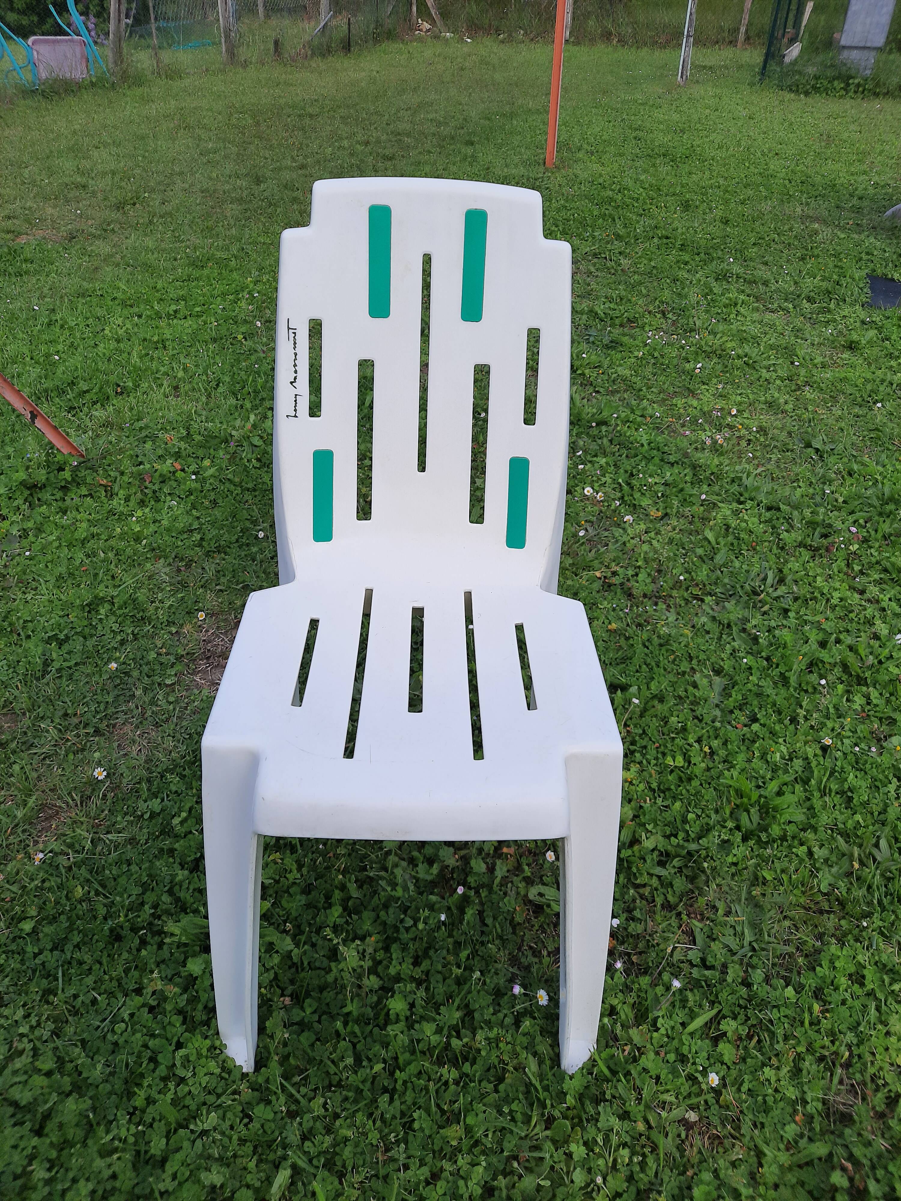 Series of four garden chairs model Samba by Pierre Paulin for Henri Massonnet stamp edition