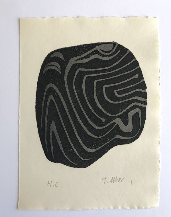 Raoul ubac, l'herbe déracinée 1, 1975. eau-forte originale signée au crayon