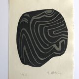 Raoul ubac, the uprooted grass 1, 1975. original etching signed in pencil.