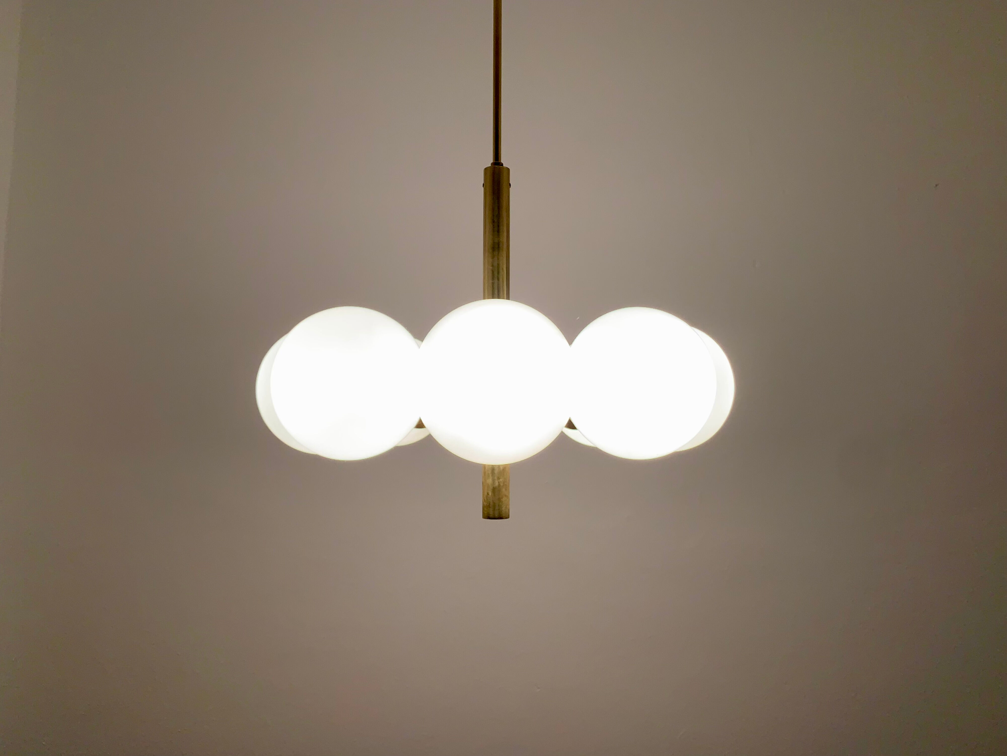 Brass Sputnik chandelier by Kaiser Leuchten