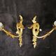 Art Nouveau Bronze Brass Wall Lights Louis XV Style