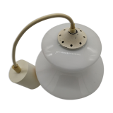 Seventies silkscreened opaline pendant lamp
