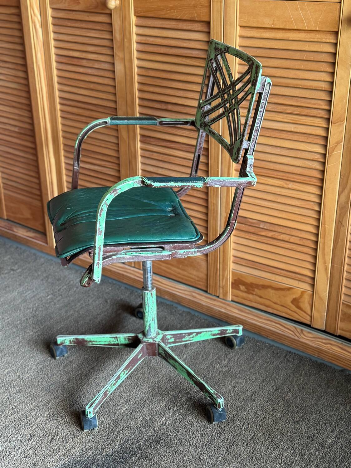 Metal and leather office chair