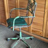 Metal and leather office chair