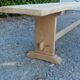 Large pairs of raw oak wooden benches