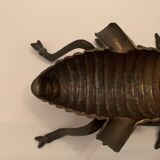 Antique vintage ashtray "mouche xxl" metal 50'