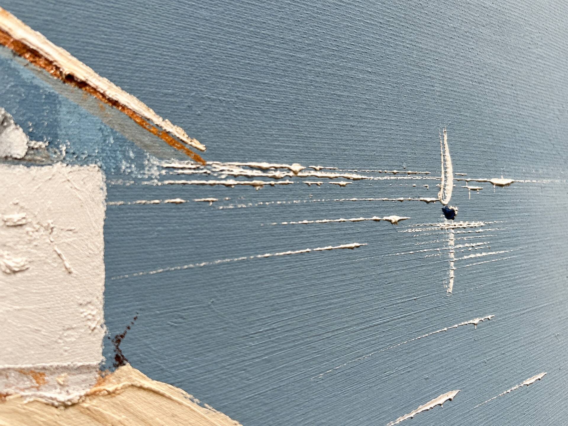 Vintage Mediterranean landscape – oil on canvas with a knife, yes
