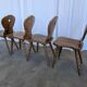 Set of 4 Vintage Tyrolean Heart Cutout Wooden Dining Chairs