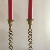 Pair of brass candlesticks
