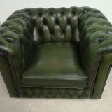 Armchair chesterfield English green leather