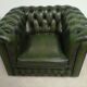 Armchair chesterfield English green leather