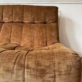 2-seater armchair in fawn velvet, Steiner edition 1970
