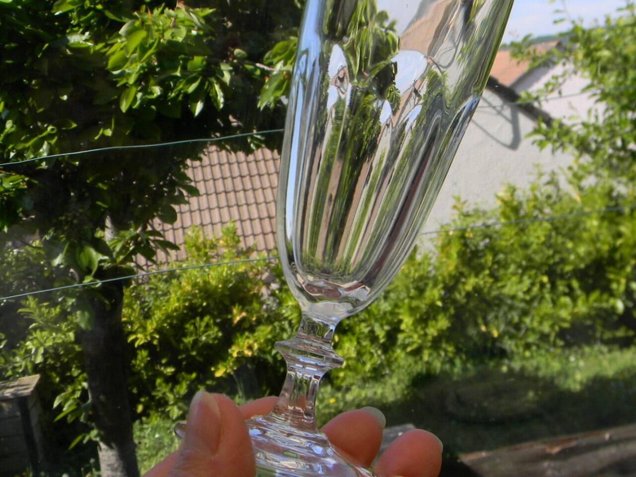 6 crystal champagne flutes from ARQUES. Rambouillet model.