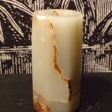 Octagonal onyx vase, h=16cm