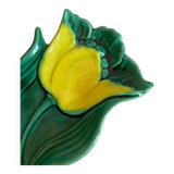 Spoon rest or pocket tray with tulip decor signed Vallauris