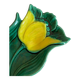 Spoon rest or pocket tray with tulip decor signed Vallauris